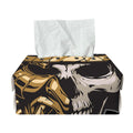 Black Samurai Skull Print Rectangle Tissue Box Cover