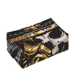 Black Samurai Skull Print Rectangle Tissue Box Cover