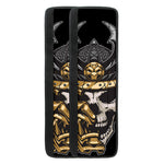 Black Samurai Skull Print Refrigerator Handle Covers