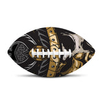 Black Samurai Skull Print Rugby Ball