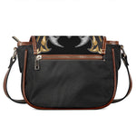 Black Samurai Skull Print Saddle Bag