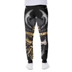 Black Samurai Skull Print Scuba Joggers