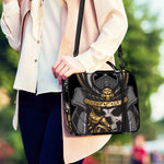 Black Samurai Skull Print Shoulder Strap Bible Bag