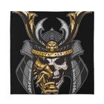 Black Samurai Skull Print Silk Bandana