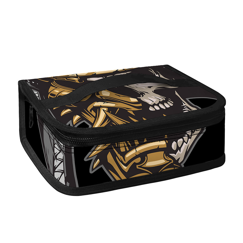 Black Samurai Skull Print Small Lunch Bag