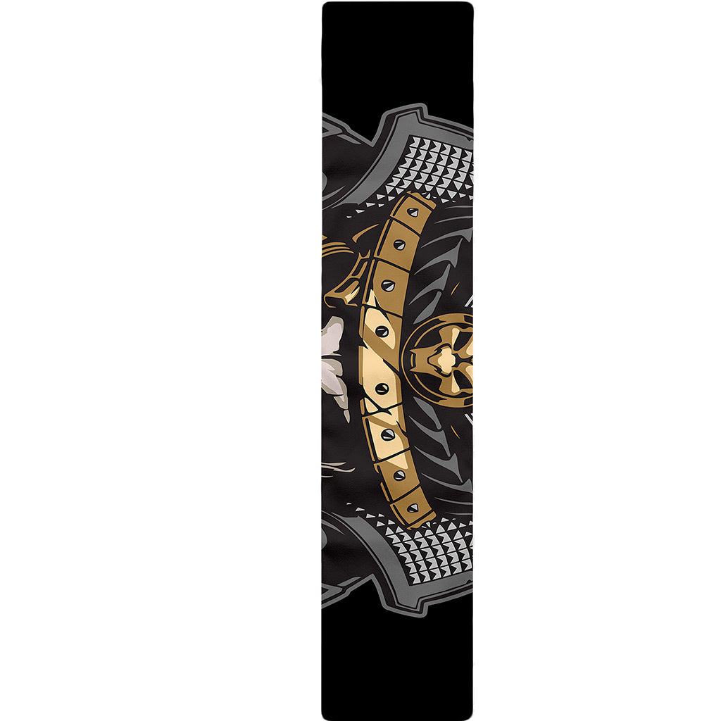 Black Samurai Skull Print Table Runner