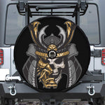Black Samurai Skull Print Tire Cover With Camera Hole
