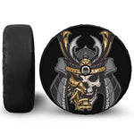 Black Samurai Skull Print Tire Cover With Camera Hole