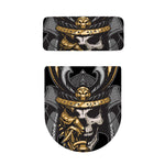Black Samurai Skull Print Toilet Lid And Tank Cover Set