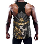 Black Samurai Skull Print Training Tank Top