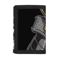 Black Samurai Skull Print Trifold Wallet