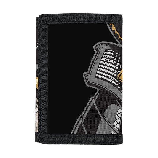 Black Samurai Skull Print Trifold Wallet
