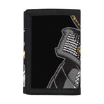 Black Samurai Skull Print Trifold Wallet
