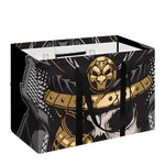 Black Samurai Skull Print Utility Tote Bag
