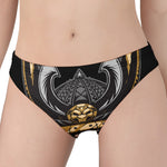 Black Samurai Skull Print Women's Panties