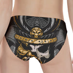 Black Samurai Skull Print Women's Panties