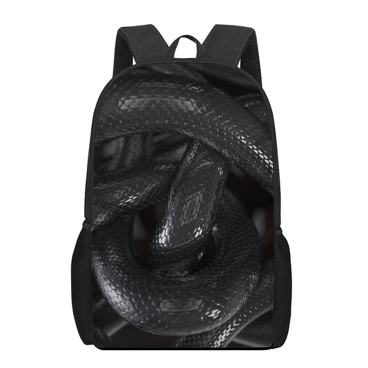 Black Snake Print 17 Inch Backpack