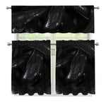 Black Snake Print 3 Piece Kitchen Curtains
