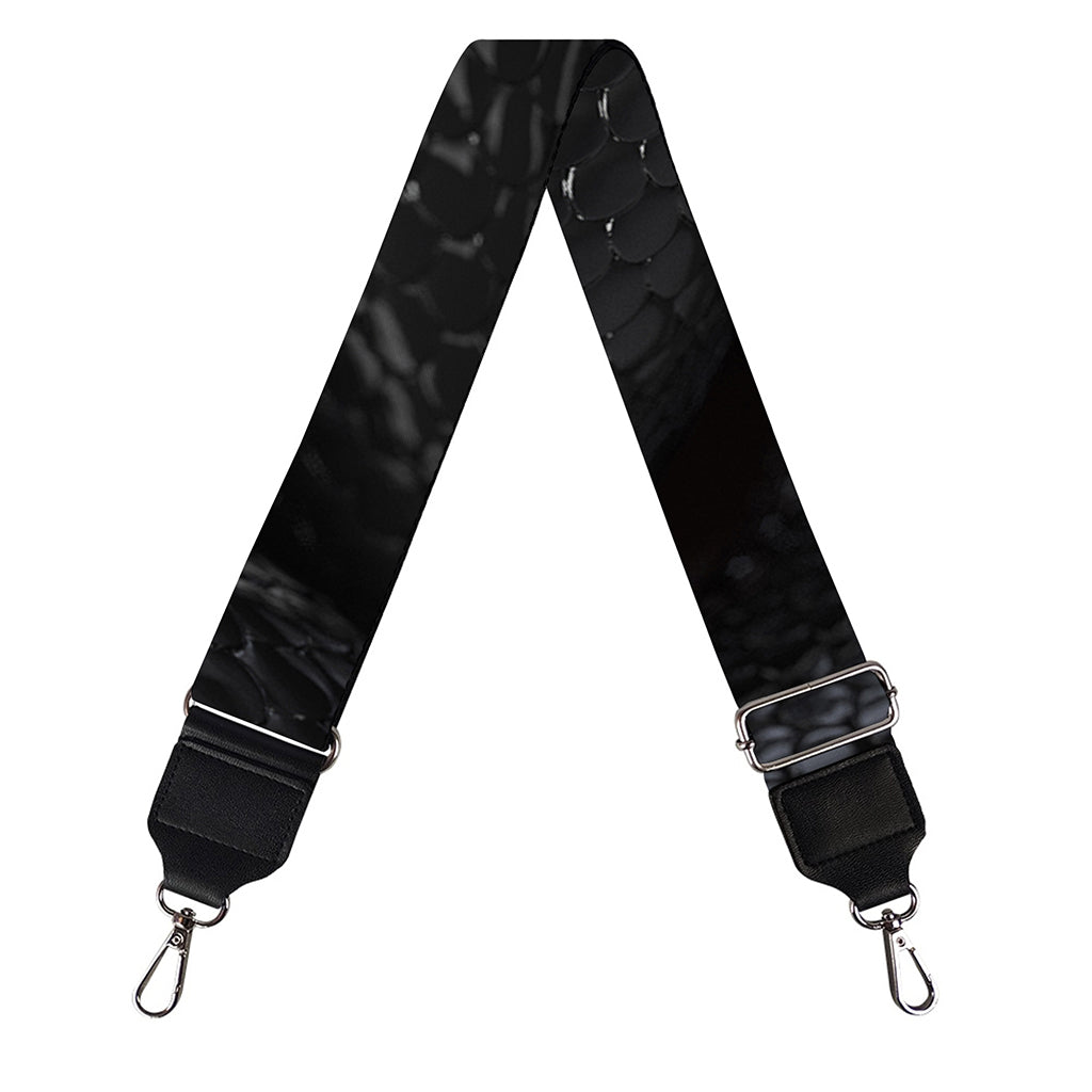 Black Snake Print Bag Strap