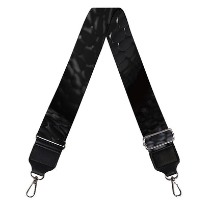 Black Snake Print Bag Strap