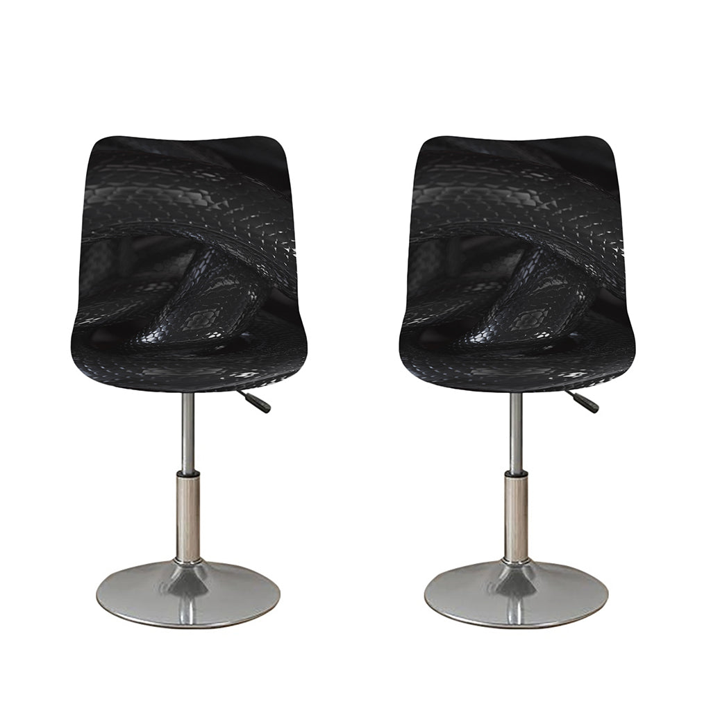 Black Snake Print Bar Stool Covers