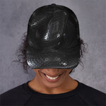 Black Snake Print Baseball Cap
