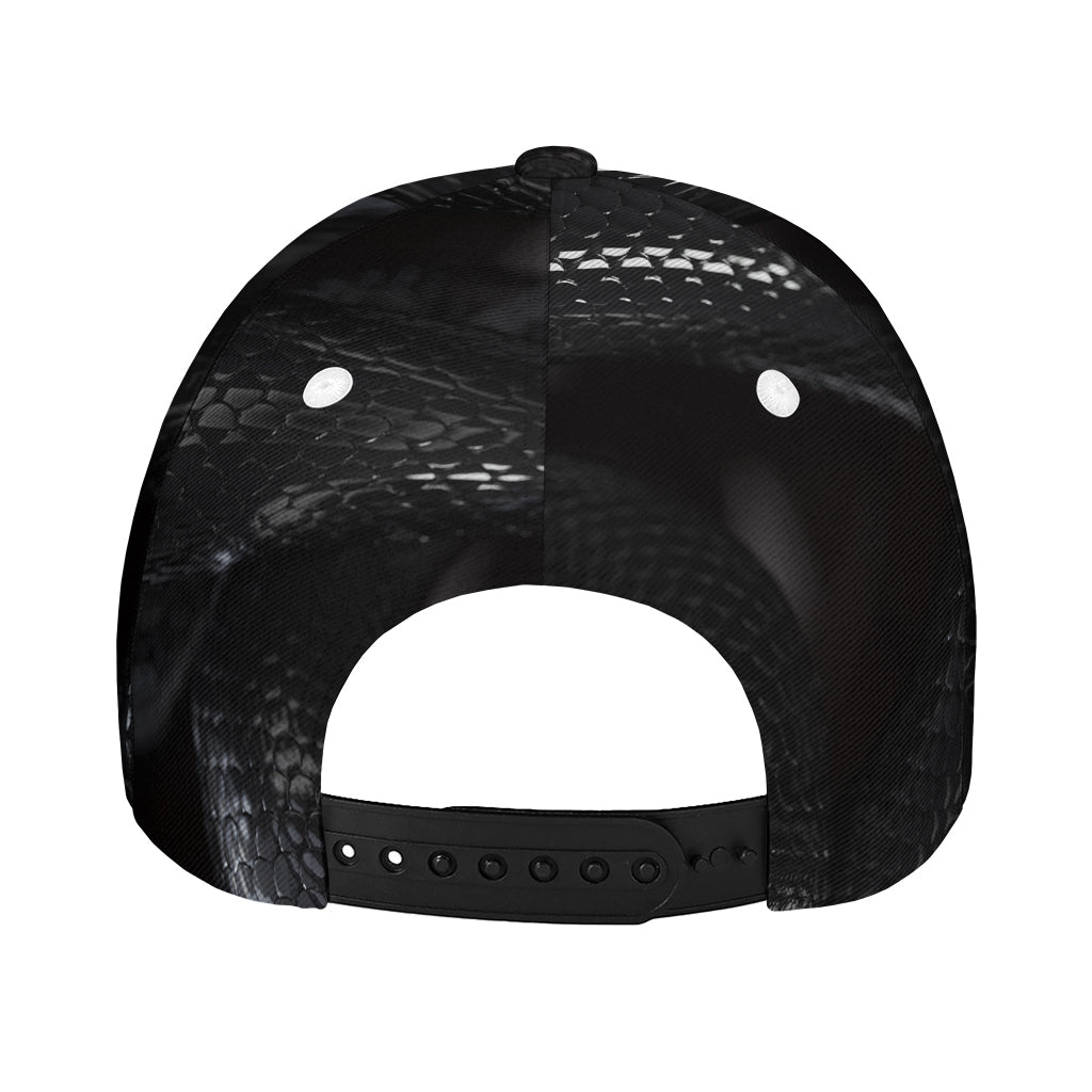 Black Snake Print Baseball Cap