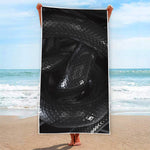 Black Snake Print Beach Towel