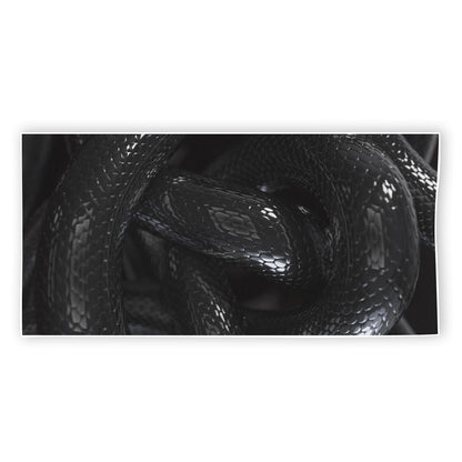 Black Snake Print Beach Towel