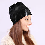 Black Snake Print Beanie