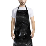 Black Snake Print Bib Apron With Pocket