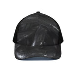 Black Snake Print Black Mesh Trucker Cap