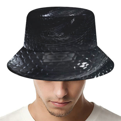 Black Snake Print Bucket Hat