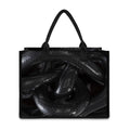 Black Snake Print Canvas Tote Bag