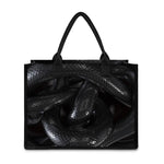 Black Snake Print Canvas Tote Bag