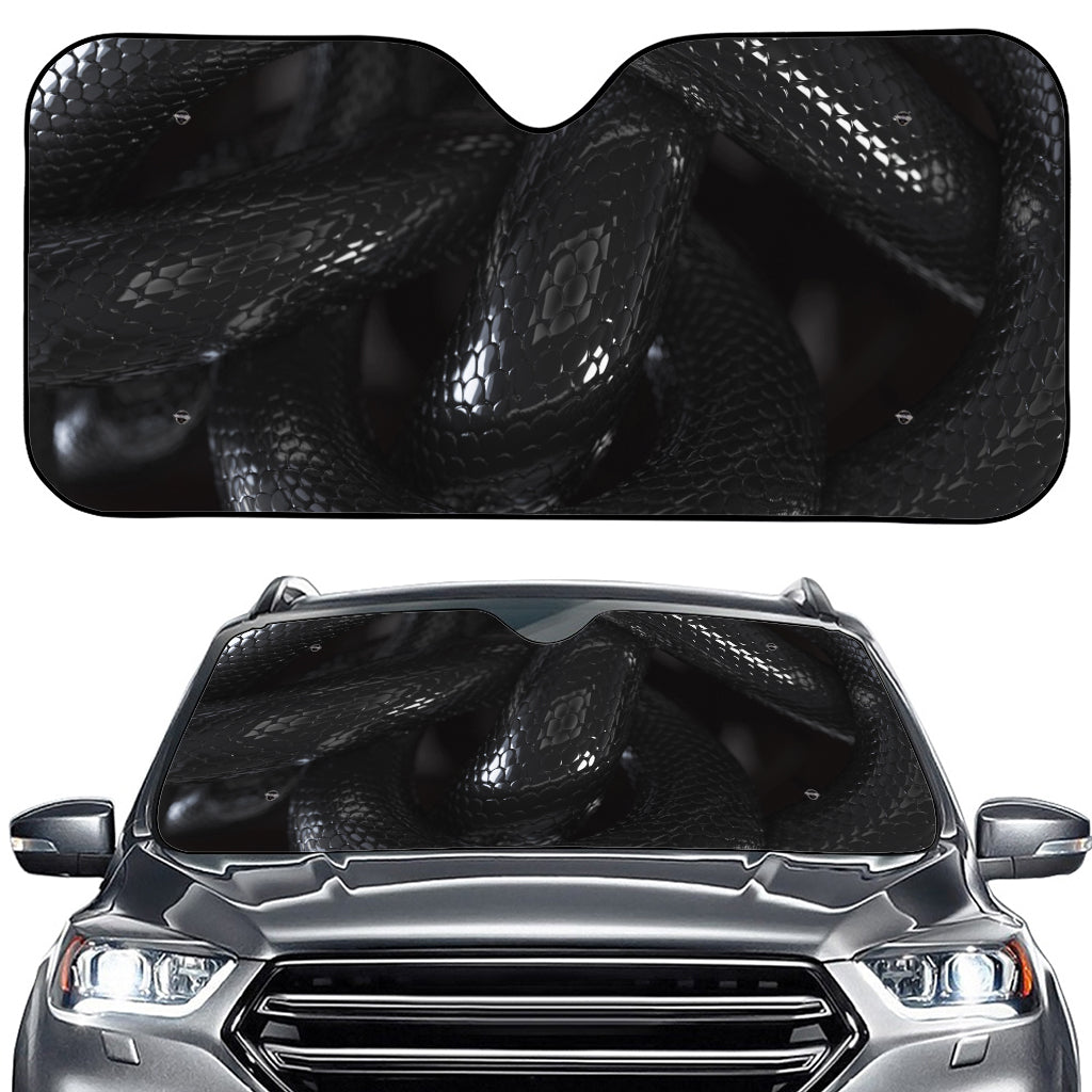 Black Snake Print Car Windshield Sun Shade