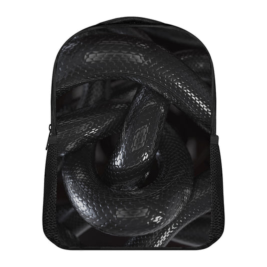 Black Snake Print Casual Backpack