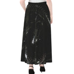 Black Snake Print Chiffon Maxi Skirt