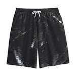 Black Snake Print Cotton Shorts