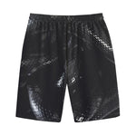 Black Snake Print Cotton Shorts