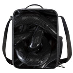 Black Snake Print Crossbody Lunch Bag