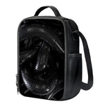 Black Snake Print Crossbody Lunch Bag