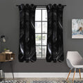 Black Snake Print Grommet Curtain Panels