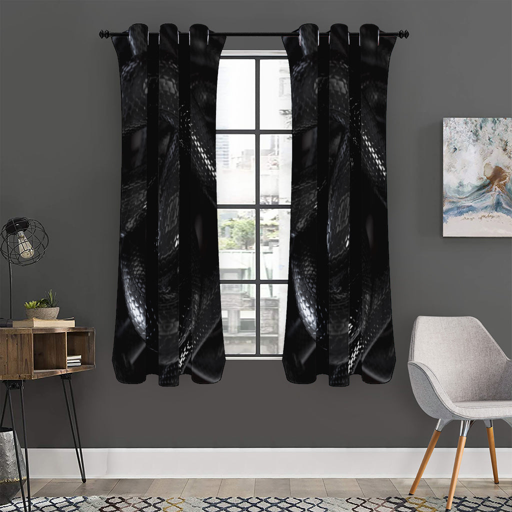 Black Snake Print Curtain