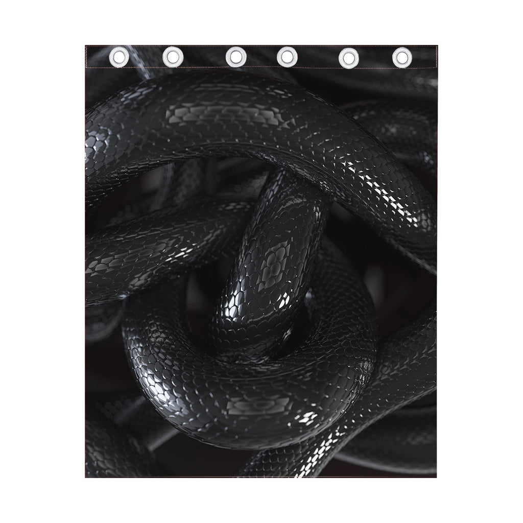 Black Snake Print Curtain