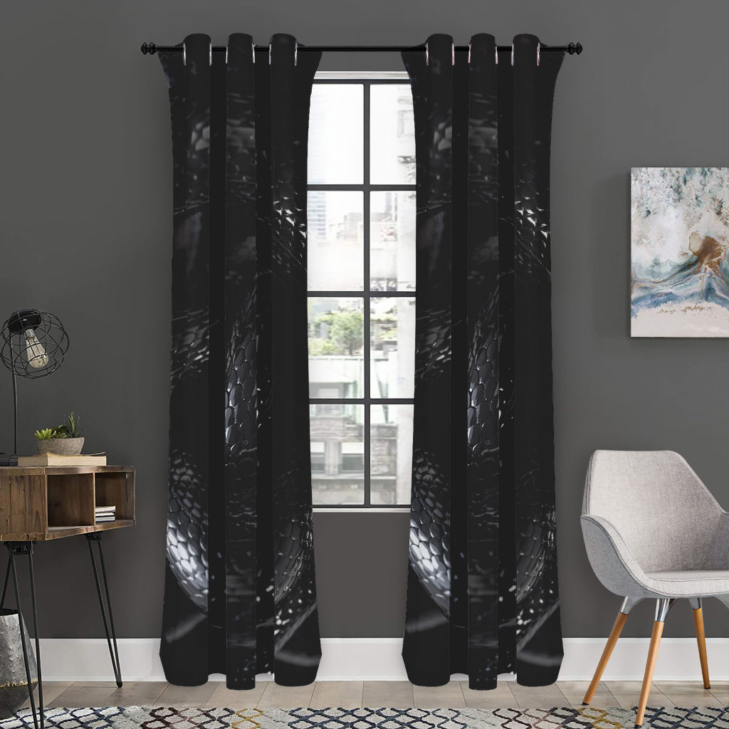 Black Snake Print Curtain