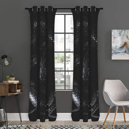 Black Snake Print Curtain