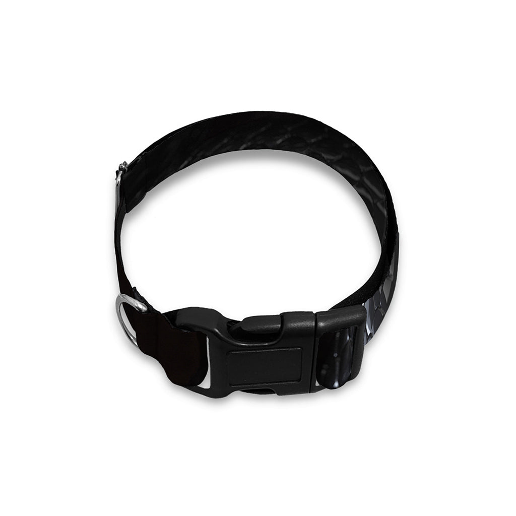 Black Snake Print Dog Collar