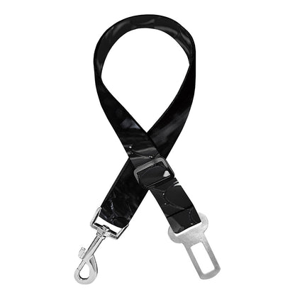 Black Snake Print Dog Seat Belt