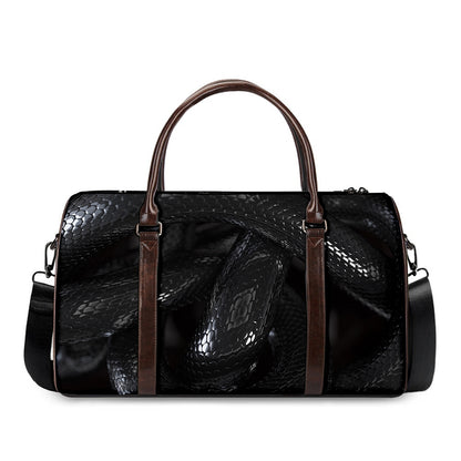 Black Snake Print Duffle Bag